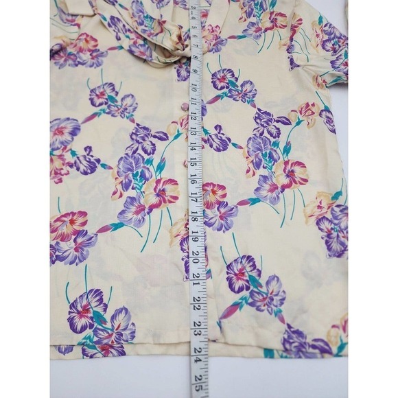 NWT VTG 70s Helen Fabrikant Floral Bow Secretary Blouse Women's Size 8 - Picture 7 of 12